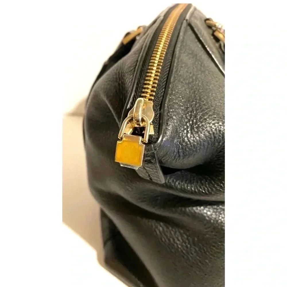 Michael Kors black leather satchel handbag